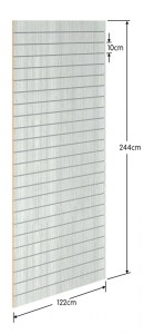 Πάνελ Slat 122x244cm με 23 Πηχάκια Αλουμινίου - Ασημί Πεύκο